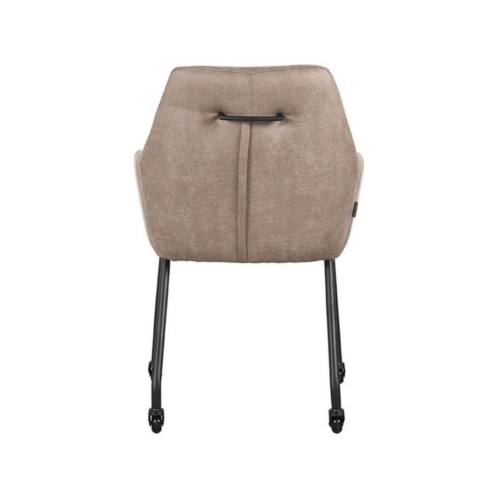 Eetkamerstoel Lenny - Taupe - Micro Suede-Eetkamerstoelen-LABEL51