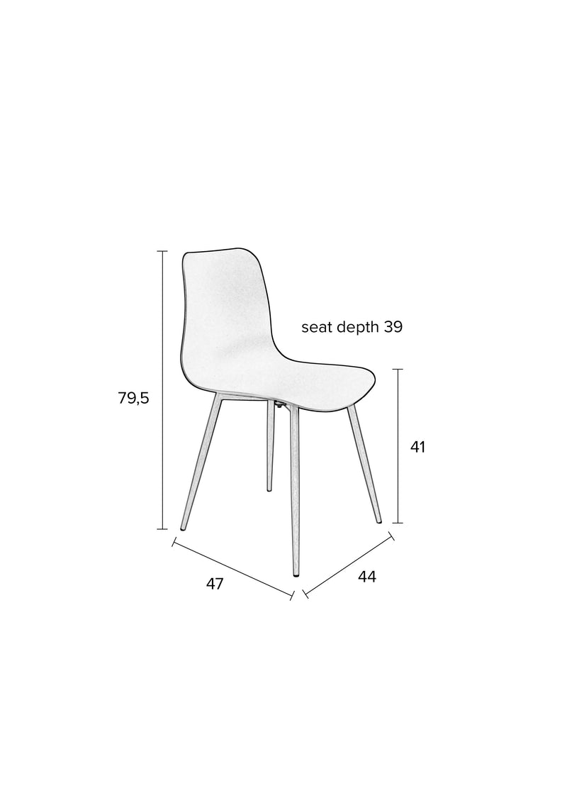 Eetkamerstoel Leon Polypropyleen Groen 49x44.5 cm-Eetkamerstoelen-Creating Home