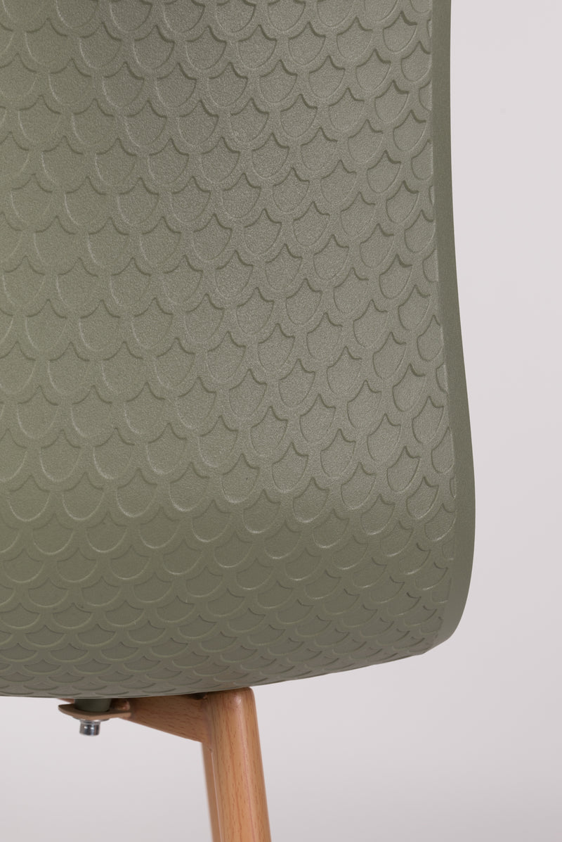 Eetkamerstoel Leon Polypropyleen Groen 49x44.5 cm-Eetkamerstoelen-Creating Home