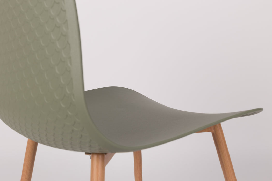 Eetkamerstoel Leon Polypropyleen Groen 49x44.5 cm-Fauteuils-Creating Home