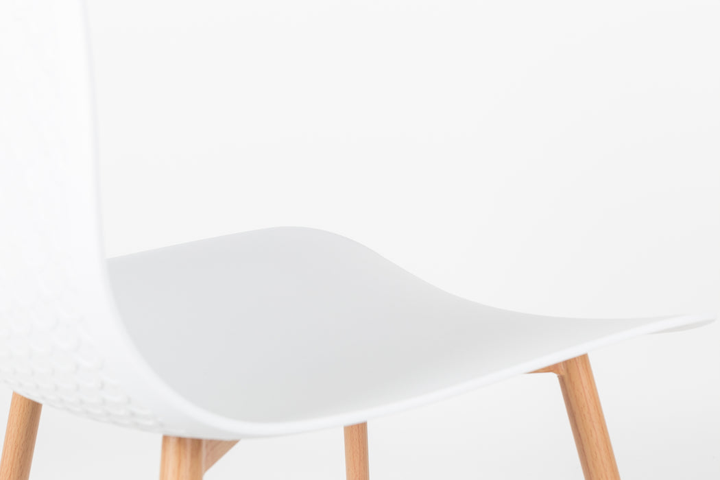 Eetkamerstoel Leon Polypropyleen Wit 49x44.5 cm-Fauteuils-Creating Home