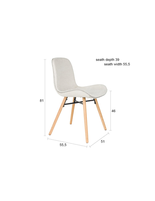 Eetkamerstoel Lester Polyester Beige 51x55.5 cm