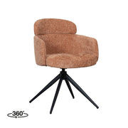 Eetkamerstoel Levi Cognac Elite Zwart Metalen Frame 56x60x80 cm-Eetkamerstoelen-LABEL51
