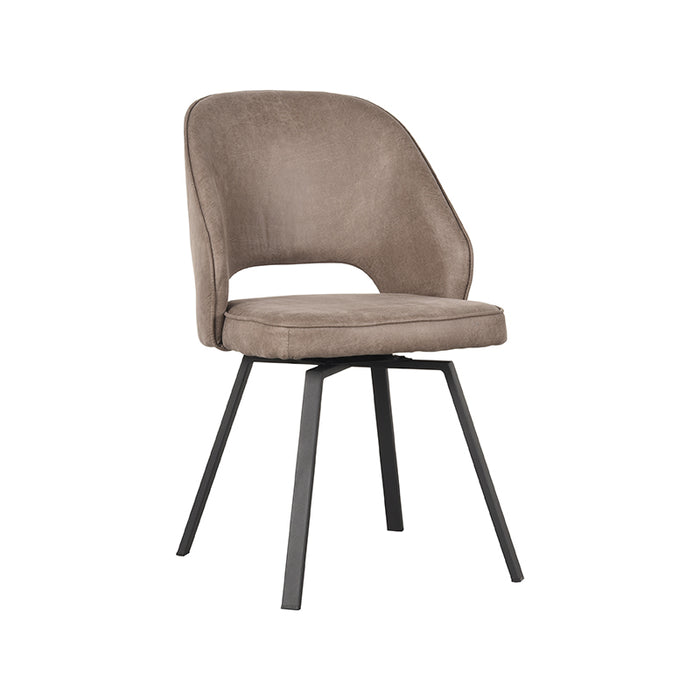 Eetkamerstoel Lewis - Taupe - Micro Suede - Draaibaar-Eetkamerstoelen-LABEL51