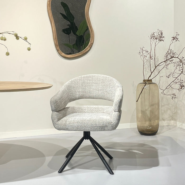 Eetkamerstoel Linn Bisque Oasis Draaibaar 58 cm-Livingfurn