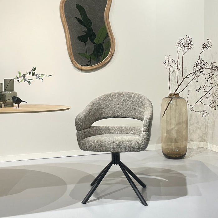 Eetkamerstoel Linn Taupe Draaibaar 58 cm 58x62x85 cm-Eetkamerstoelen-Livingfurn