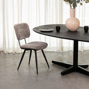 Eetkamerstoel Liva Stone Elite Zwart Metalen Frame 49x60x87 cm-Eetkamerstoelen-LABEL51