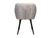 Eetkamerstoel Liverpool S/2 - 56x61x79 - Velours/metaal - Beige/zwart-Eetkamerstoelen-HSM Collection