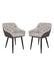 Eetkamerstoel Liverpool S/2 - 56x61x79 - Velours/metaal - Beige/zwart-Eetkamerstoelen-HSM Collection