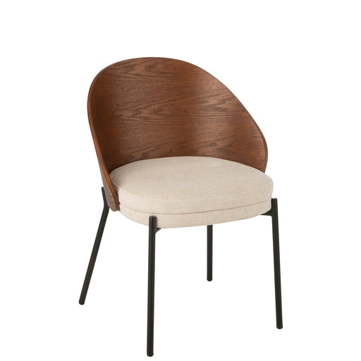 Eetkamerstoel Lone Ply Hout | Metaal Brown | Grey-Eetkamerstoelen-J-Line