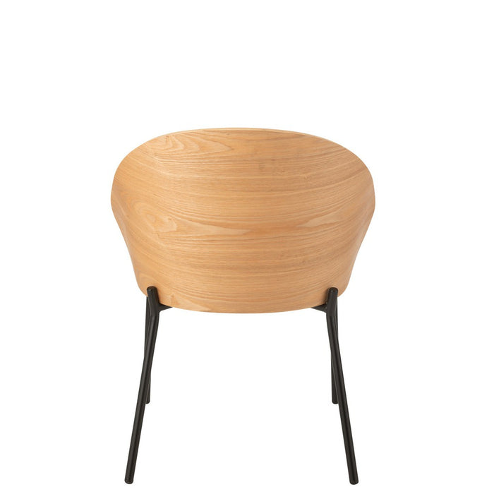 Eetkamerstoel Lone Ply Hout | Metaal Natuurlijk | Beige-Eetkamerstoelen-J-Line