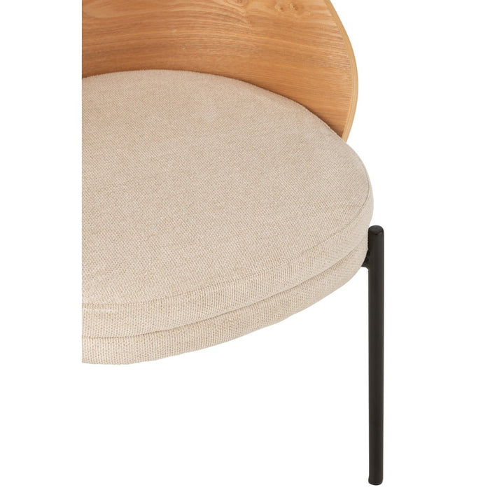 Eetkamerstoel Lone Ply Hout | Metaal Natuurlijk | Beige-Eetkamerstoelen-J-Line