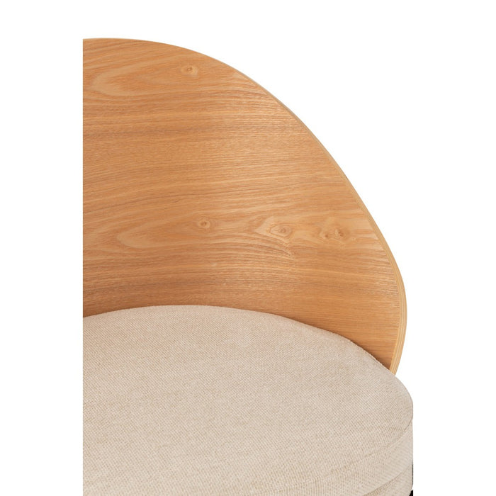 Eetkamerstoel Lone Ply Hout | Metaal Natuurlijk | Beige-Eetkamerstoelen-J-Line