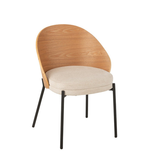 Eetkamerstoel Lone Ply Hout | Metaal Natuurlijk | Beige-Eetkamerstoelen-J-Line