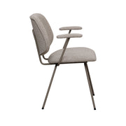 Eetkamerstoel Loreto Naturel Royal Boucle Taupe Metalen-Eetkamerstoelen-LABEL51