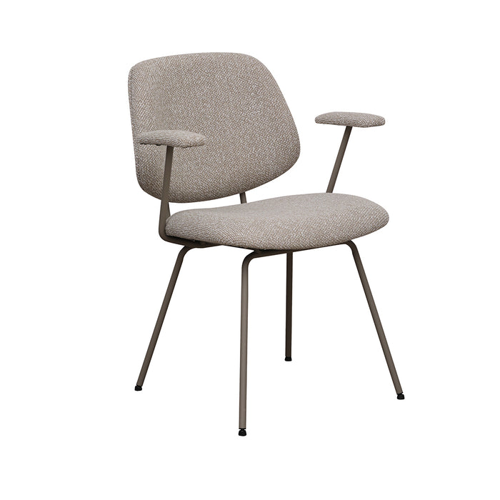 Eetkamerstoel Loreto - Naturel - Royal Boucle - Taupe Metalen-Eetkamerstoelen-LABEL51
