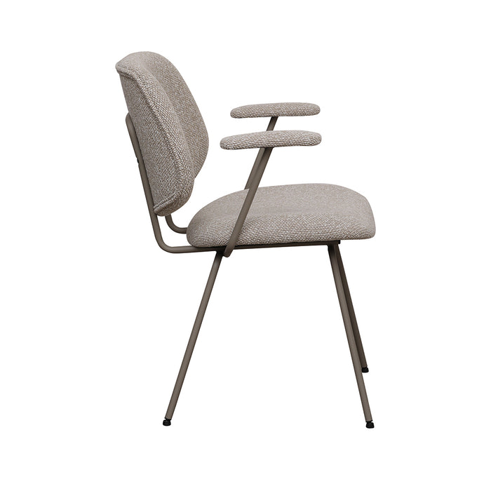 Eetkamerstoel Loreto - Naturel - Royal Boucle - Taupe Metalen...-Eetkamerstoelen-LABEL51