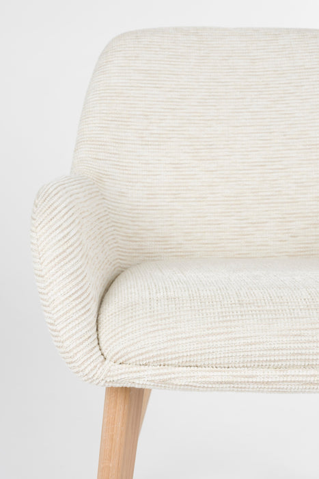 Eetkamerstoel Loua Off-white Polyester Wit 59x59 cm