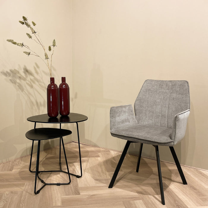 Eetkamerstoel Louise Grijs Draaibaar 58 cm-Eetkamerstoelen-Livingfurn