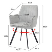 Eetkamerstoel Louise Grijs Draaibaar 58 cm-Eetkamerstoelen-Livingfurn