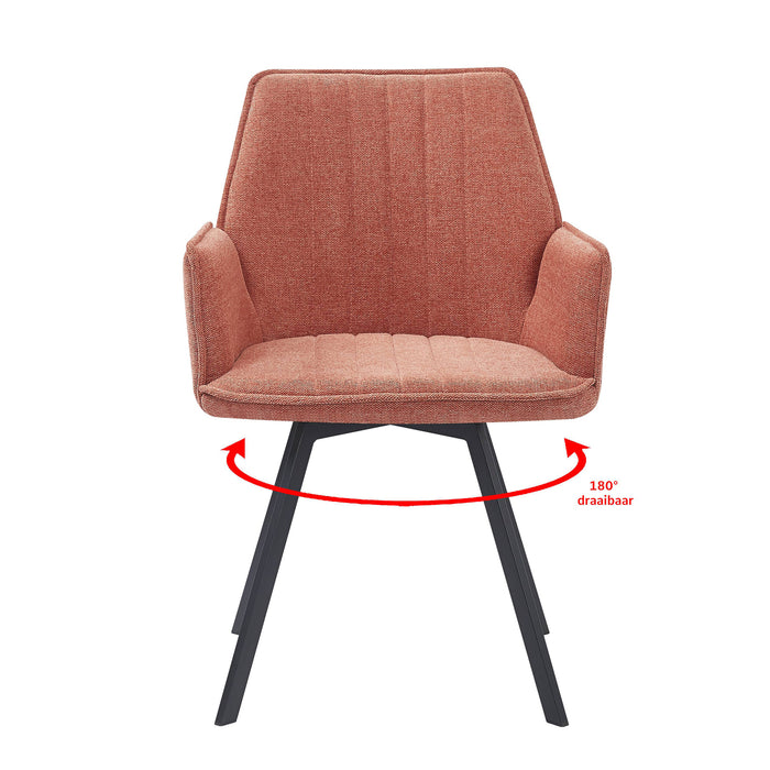 Eetkamerstoel Louise Roze Draaibaar 58 cm-Eetkamerstoelen-Livingfurn