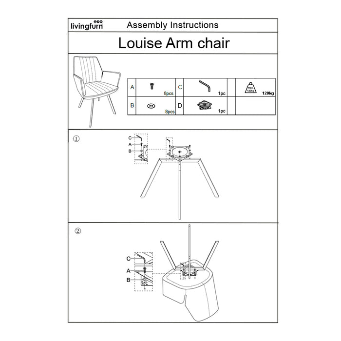 Eetkamerstoel Louise Roze Draaibaar 58 cm-Eetkamerstoelen-Livingfurn