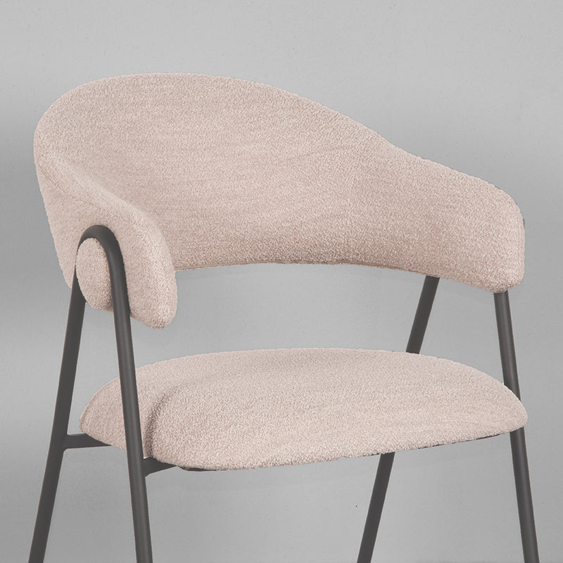 Eetkamerstoel Lowen Bouclé Naturel 58x60x84 cm-Eetkamerstoelen-LABEL51
