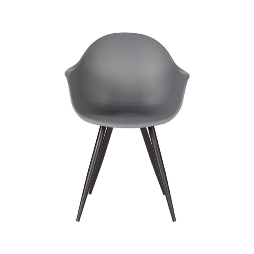 Eetkamerstoel Luca Antraciet PP Zwart Metalen Frame 58x54x85 cm-Eetkamerstoelen-LABEL51