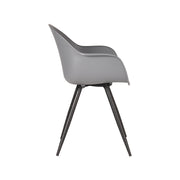 Eetkamerstoel Luca Antraciet PP Zwart Metalen Frame 58x54x85 cm-Eetkamerstoelen-LABEL51