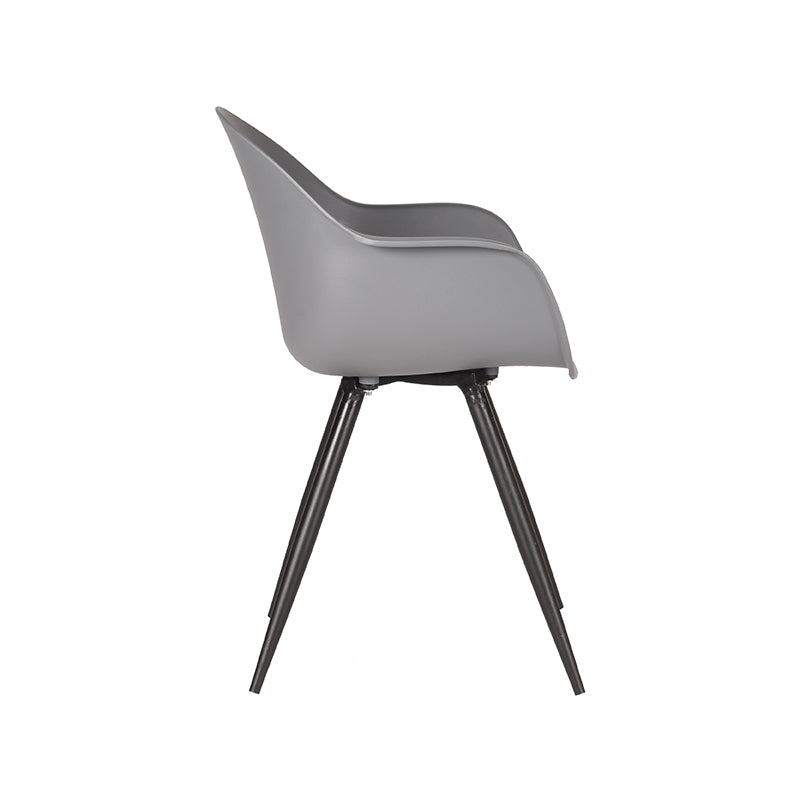 Eetkamerstoel Luca Antraciet PP Zwart Metalen Frame 58x54x85 cm-Eetkamerstoelen-LABEL51