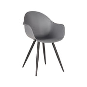 Eetkamerstoel Luca Antraciet PP Zwart Metalen Frame 58x54x85 cm-Eetkamerstoelen-LABEL51