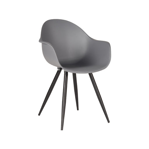 Eetkamerstoel Luca Antraciet PP Zwart Metalen Frame 58x54x85 cm-Eetkamerstoelen-LABEL51
