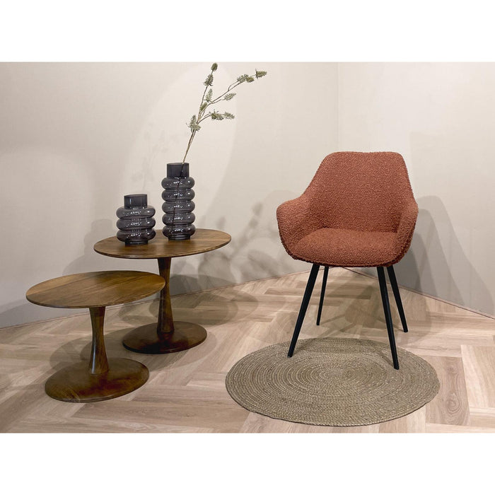 Eetkamerstoel Luca Bouclé Bruin 59 cm-Eetkamerstoelen-Livingfurn