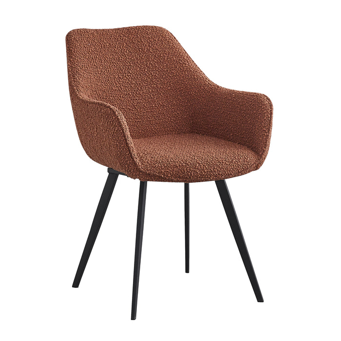 Eetkamerstoel Luca Bouclé Bruin 59 cm-Eetkamerstoelen-Livingfurn