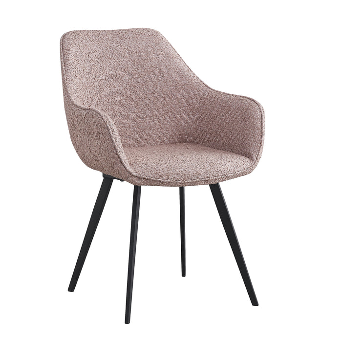 Eetkamerstoel Luca Bouclé Vintage Roze 59 cm-Eetkamerstoelen-Livingfurn