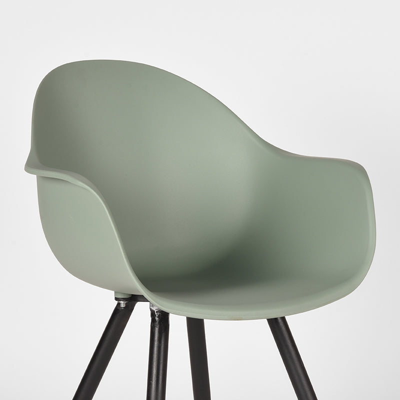 Eetkamerstoel Luca Forest PP Zwart Metalen Frame 58x54x85 cm-Eetkamerstoelen-LABEL51