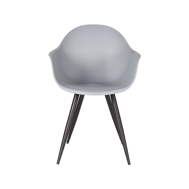 Eetkamerstoel Luca Grijs PP Zwart Metalen Frame 58x54x85 cm-Eetkamerstoelen-LABEL51