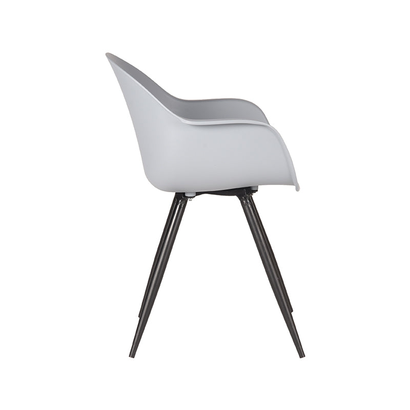 Eetkamerstoel Luca Grijs PP Zwart Metalen Frame 58x54x85 cm-Eetkamerstoelen-LABEL51