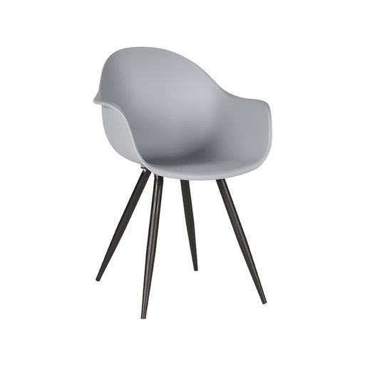Eetkamerstoel Luca Grijs PP Zwart Metalen Frame 58x54x85 cm-Eetkamerstoelen-LABEL51