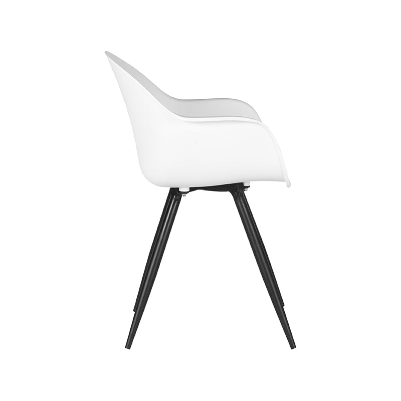 Eetkamerstoel Luca Wit PP Zwart Metalen Frame 58x54x85 cm-Eetkamerstoelen-LABEL51