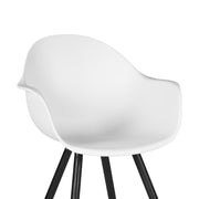 Eetkamerstoel Luca Wit PP Zwart Metalen Frame 58x54x85 cm-Eetkamerstoelen-LABEL51