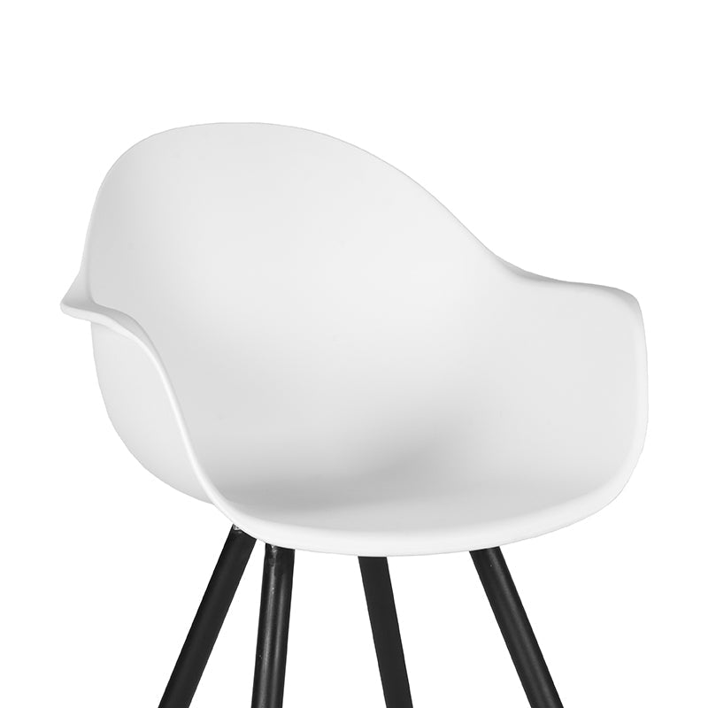 Eetkamerstoel Luca Wit PP Zwart Metalen Frame 58x54x85 cm-Eetkamerstoelen-LABEL51