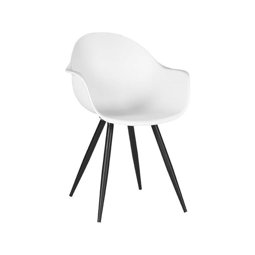 Eetkamerstoel Luca Wit PP Zwart Metalen Frame 58x54x85 cm-Eetkamerstoelen-LABEL51