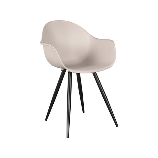 Eetkamerstoel Luca Zand PP Zwart Metalen Frame 58x54x85 cm-Eetkamerstoelen-LABEL51