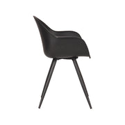 Eetkamerstoel Luca Zwart PP Zwart Metalen Frame 58x54x85 cm-Eetkamerstoelen-LABEL51