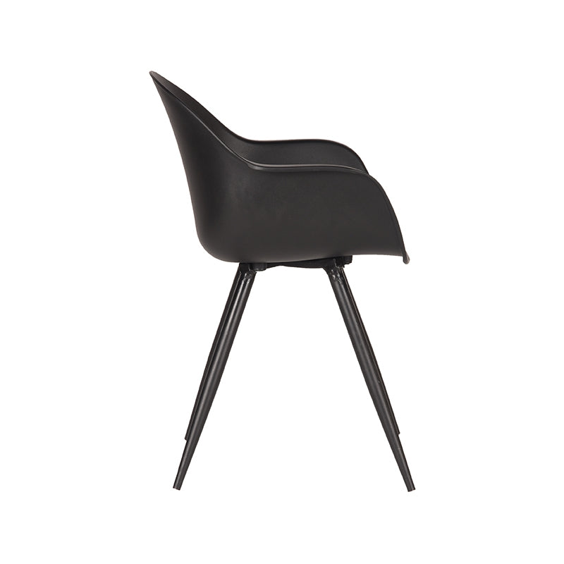 Eetkamerstoel Luca Zwart PP Zwart Metalen Frame 58x54x85 cm-Eetkamerstoelen-LABEL51