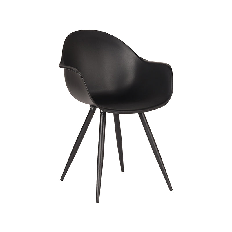 Eetkamerstoel Luca Zwart PP Zwart Metalen Frame 58x54x85 cm-Eetkamerstoelen-LABEL51