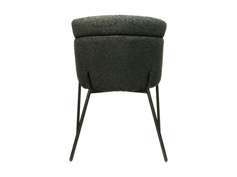 Eetkamerstoel Luca set van 2 - 57x60x81 - Antraciet/zwart - Teddy/bouclé/metaal-Eetkamerstoelen-HSM Collection