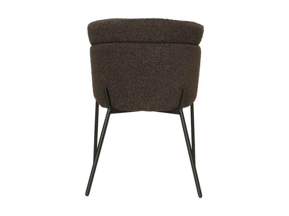 Eetkamerstoel Luca set van 2 - 57x60x81 - Espresso/zwart - Teddy/bouclé/metaal-Eetkamerstoelen-HSM Collection