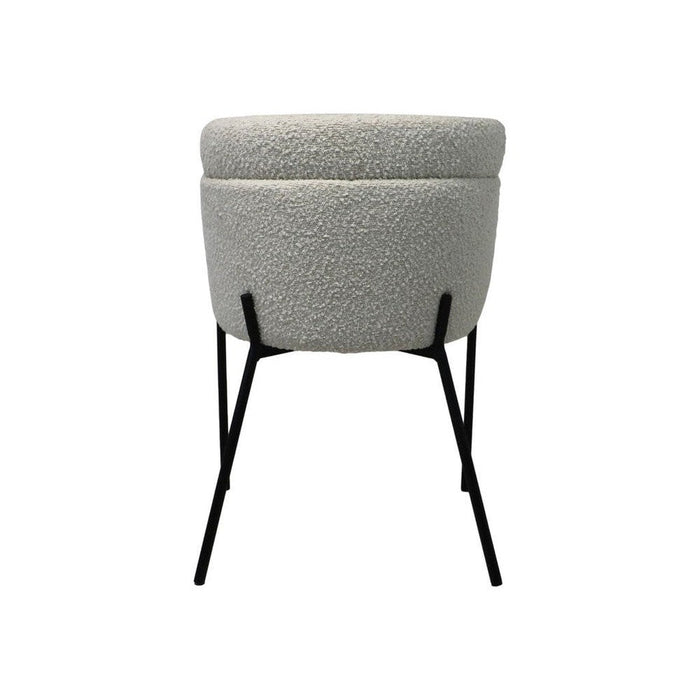 Eetkamerstoel Luca set van 2 - 57x60x81 - Wit/zwart - Teddy/bouclé/metaal-Eetkamerstoelen-HSM Collection